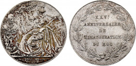 Belgium - Leopold I (1831-1865), Module of 2 Francs 1856 (Silver, 10.00 gr, 27 mm) Dupriez 576, KM X 6. Very Fine.