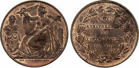 Belgium - Leopold I (1831-1865), Module of 5 Centimes 1856 (Bronze, 9.95 gr, 28 mm) Dupriez 583, Boageart 583(A ?), KM X4. Extremely Fine.