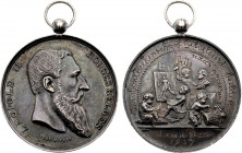 Belgium - Leopold II (1865-1909), School Price 1897 (Silver, 46.18 gr, 51 mm) Extremely Fine.