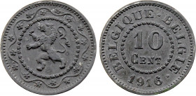 Belgium - Albert I (1909-1934), 10 Centimes 1916 (Zinc, 4.00 gr, 22 mm) Dupriez 2020, KM 81. Uncirculated.

Rare variety with only one dot after date