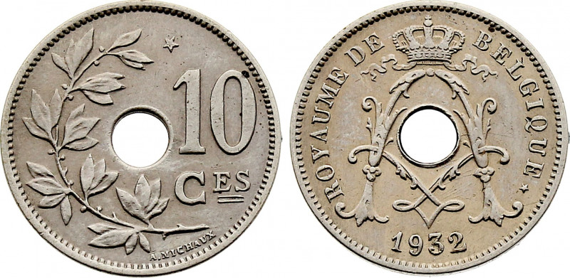 Belgium - Albert I (1909-1934), 10 Centimes 1932 (Copper-Nickel, 4.03 gr, 22 mm)...