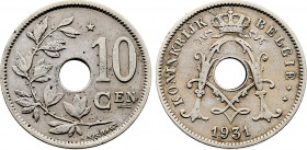 Belgium - Albert I (1909-1934), 10 Centimes 1931 (Copper-Nickel, 3.89 gr, 22 mm) Bogaert 2440A, KM 96. Very Fine.