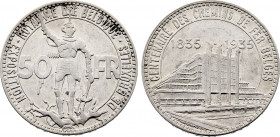 Belgium - Leopold III (1934-1951), Medal alignment 50 Francs 1935 Pos. B (Silver, 22.01 gr, 35 mm) Bogaert 2527B2, KM 106.2. Extremely Fine.