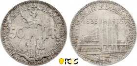 Belgium - Leopold III (1934-1951), 50 Francs 1935 (Silver, 22.00 gr, 35 mm) Bogaert 2543, KM 107.1. PCGS MS66+