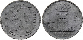 Belgium - Prince Regent Charles (1944-1951), 1 Franc 1947 (Zinc, 4.25 gr, 21.5 mm) Bogaert 2733, KM 127. Uncirculated.