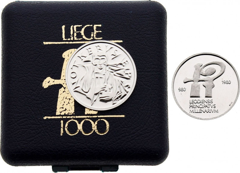 Belgium - Baudouin I (1951-1993), Module of 20 Francs 1980 (Platinum, 8.00 gr, 2...