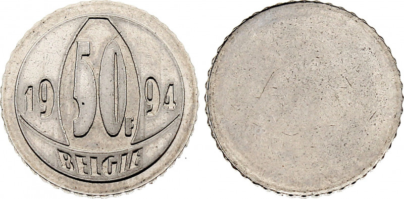 Belgium - Albert II (1993-2013), Uniface Reverse Trial 50 Francs 1994 (Brussels ...