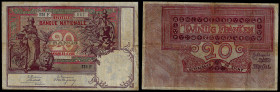 Belgium - Banque Nationale de Belgique, 20 Francs 26.11.1900. Pick 62b. Very Fine, Holes.