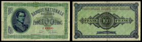 Belgium - Banque Nationale de Belgique, 100 Francs 27.08.1914. Pick 84. Very Fine, Restored.