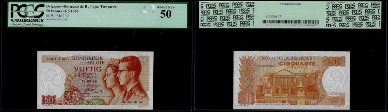 Belgium - Banque Nationale de Belgique, Low Number 50 Francs 16.05.1966. Pick 13...