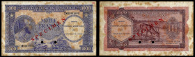 Congo Democratic Republic (DRC) - Conseil Monétaire, Specimen 1000 Francs ND (1962-1963). Pick 2s. Very Fine, Staple holes.