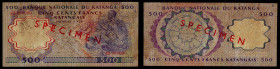 Katanga - Banque Nationale du Katanga, Specimen 500 Francs 17.04.1962. Pick 13s. Extremely Fine.