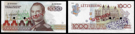 Luxembourg - Specimen 1000 Francs ND (1985). Pick 59s. Uncirculated.
