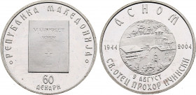 Macedonia - Republic, Silver Trial 60 Denari 2004 (Silver, 7.03 gr, 24 mm) cf. KM 21. Proof Uncirculated.

Unlisted in KM, these trials were minted in...