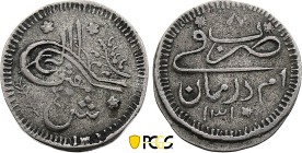 Sudan - Abdullah Ibn Mohammed (AH1302-1316/1885-1898), 4 Piastres AH 1310 (1893) (Billon, 4.00 gr, 25 mm) KM 10.1. PCGS VF Details (Environmental Dama...