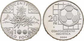 Switzerland - 20 Francs 2004 B (Bern mint) (Silver, 20.00 gr, 33 mm) KM 121. Proof Uncirculated.