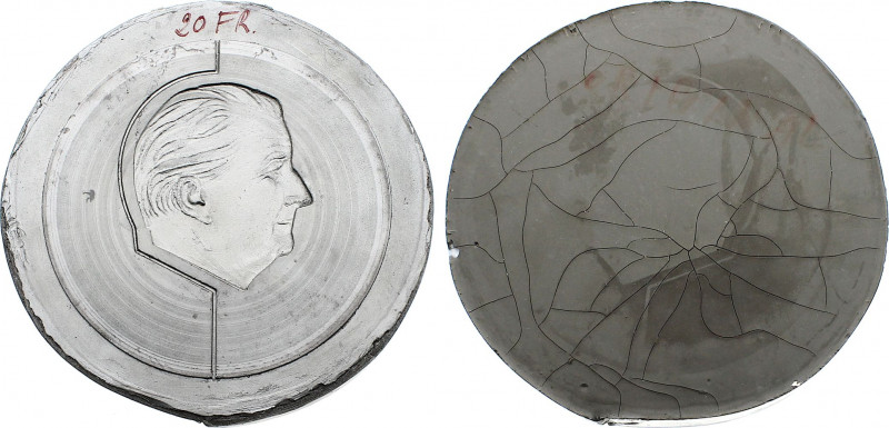 Belgium - Albert II (1993-2013), 20 Francs ND (1994) Obverse Negative Plaster Mo...