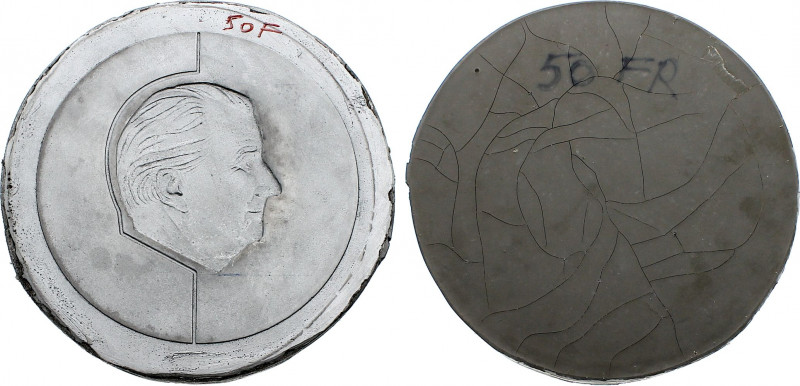 Belgium - Albert II (1993-2013), 50 Francs ND (1994) Obverse Negative Plaster Mo...