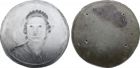 Belgium - Albert II (1993-2013), 250 Francs ND (1995) Obverse Negative Plaster Model from Jan Keustermans (Plaster, 3173 gr, 31.5 cm, 23 mm thick) cfr...