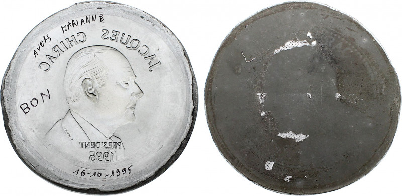 France, Preisdent Jacques Chirac (1995) Obverse Negative Plaster Model from Geof...