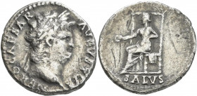 Nero (54 - 68): AR-Denar, SALVS, 3,05 g, Kampmann 14.24, Cohen 314, mit altem handschriftlichem Beschreibungszettel, gutes sehr schön.
 [differenzbes...