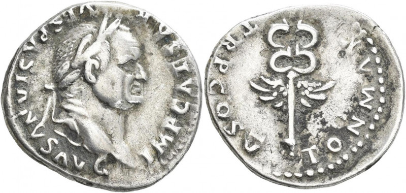 Vespasian (69 - 79): AR-Denar, 3,39 g, Kampmann 20.56, Cohen 362, mit altem hand...
