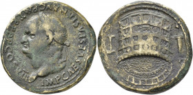 Vespasian (69 - 79): Bronzemedaille / Paduaner, in der Art nach Giovanni da Cavino (1500 - 1570). Büste nach rechts / Kolosseum, 32,2 mm, 20,2 g, mit ...