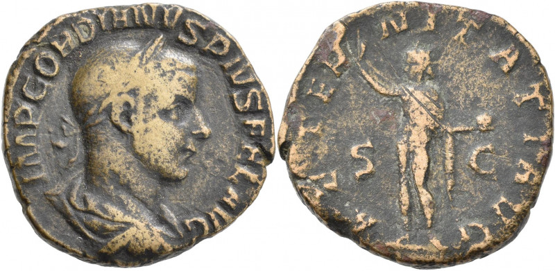 Gordianus III. (238 - 244): Æ-Sesterz, 17,45g, sehr schön.
 [differenzbesteuert...