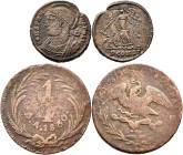 Antike: Lot 9 Münzen, 6 x Römische Kaiserzeit sowie 3 x Münzen des 19. Jhd. (Großbritannien, Mexico).
 [differenzbesteuert]