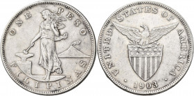 Philippinen: US Philippines: Peso 1903 Philadelphia Mint. KM# 168. Sehr schön.
 [zzgl. 7 % Importspesen]