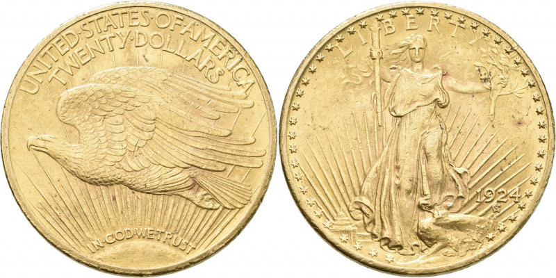 Vereinigte Staaten von Amerika: 20 Dollars 1924 (Double Eagle - Saint-Gaudens), ...