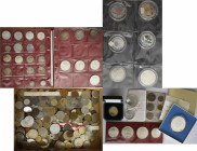 Alle Welt: Ein Album mit vielen Silbermünzen, ein paar lose Silbermünzen sowie über 1,5kg Münzen aus aller Welt (Kiloware, darunter auch Nominale und ...