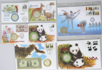 Alle Welt: Kleines Lot 7 x 1 OZ Silbermünzen als Numisblätter verpackt. Dabei 2 x Panda, 2 x Eagle, 1 x Ballerina, 1x Känguruh und 1 x Siegesgöttin.
...