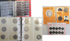 China: Album mit über 160 alten Cash Münzen, vermutlich viele Fälschungen dabei. Ein weiteres Album mit 60 x Dollar Münzen als Sammleranfertigungen - ...