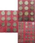 Frankreich: Album mit diversen Münzen aus Frankreich ab ca. 1834 - 1974 mit 23 schweren Silbermünzen, überwiegend 5 FRF sowie fast 100 Kleinmünzen übe...