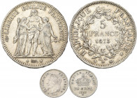Frankreich: Kleines Lot 5 Münzen, dabei: Jeton (Rechenpfennig) Louis XIV. ARMIS NUNC TOTA, Louis XV. ½ Ecu 1726 A, Jeton aus dem Jahr 1792, Napoleon I...