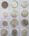 Österreich: Kleines Lot mit 13 Münzen ab Österreich-Ungarn, über MT-Taler (NP) bis zu 500 ATS Münzen.
 [differenzbesteuert]
