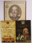 San Marino: Kleines Lot mit 3 x 2 Euro Gedenkmünzen, dabei 2005 Galilei, 2006 Kolumbus und 2007 Garibaldi. Je in orig. Folder wie verausgabt.
 [diffe...