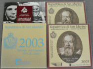 San Marino: Lot mit 2 KMS der Jahre 2003 + 2011 sowie 2x 2€ Gedenkmünze Galilei. Insg. 4 Artikel.
 [differenzbesteuert]