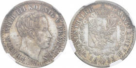 Preußen: Friedrich Wilhelm III. 1797-1840: 1/6 Taler 1823 D, Düsseldorf, AKS 256, Olding 199, Jaeger 57, Auflage: 66.000 Exemplare, in NGC-Plastikhold...
