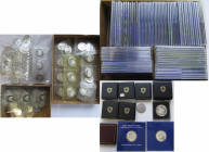 Deutschland: Nachlass mit DM und Euro-Gedenkmünzen sowie DM-KMS. Die Gedenkmünzen wurden meist dreifach gesammelt. Überwiegend höchste Qualität polier...