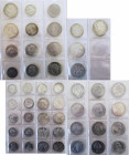 Umlaufmünzen 2 Mark bis 5 Mark: Album mit 53 Münzen zu 2 Mark (15x), 3 Mark (18x) und 5 Mark (20x) aus Baden, Bayern, Hamburg, Hessen, Preußen, Sachse...