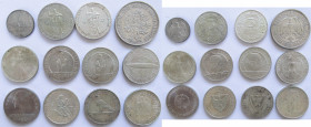 Weimarer Republik: Kleines Lot mit diversen 3 Reichsmark Münzen wie z.B. 1925 A+G Rheinlande (J. 321), 1929 A+D Schwurhand (J. 340), 1930 Zeppelin (J....