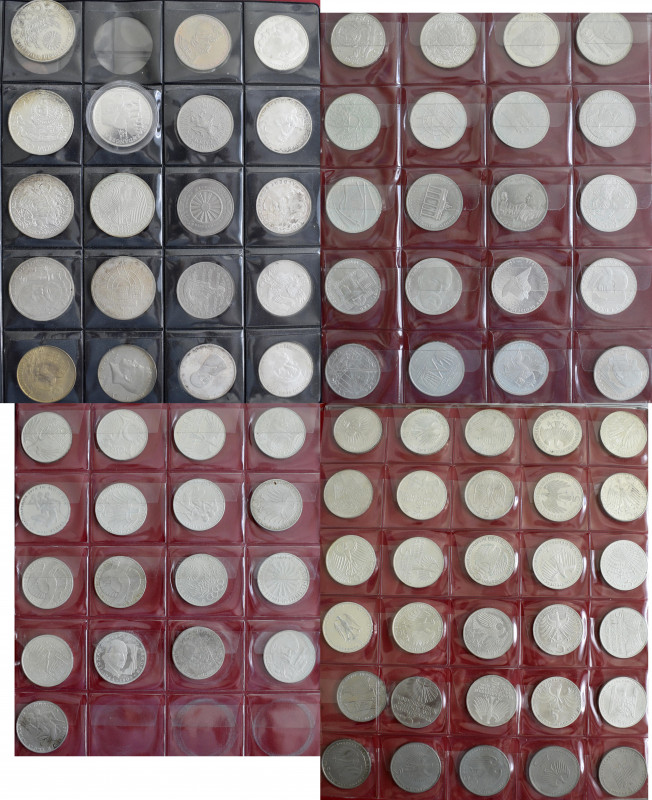 Nachlässe: Auf 3 Alben verteilte Münzensammlung mit gutem Anteil an 5 DM und 10 ...