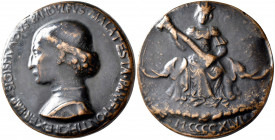 Medaillen alle Welt: Italien/Rimini: Bronzegußmedaille 1446, von Matteo di Andrea della Pasti, auf Sigismondo Pandolfo Malatesta (1417 - 1468). vgl. H...