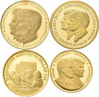 Medaillen alle Welt: USA, John F. Kennedy: Lot 4 Gold Medaillen auf den berühmten Präsidenten.
 [differenzbesteuert]