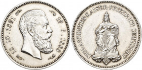 Medaillen Deutschland - Personen: Friedrich III. 1831-1888: Dickabschlag aus Silber (unsigniert und o.J. der) Medaille 1888 auf seinen Tod. Kopf nach ...