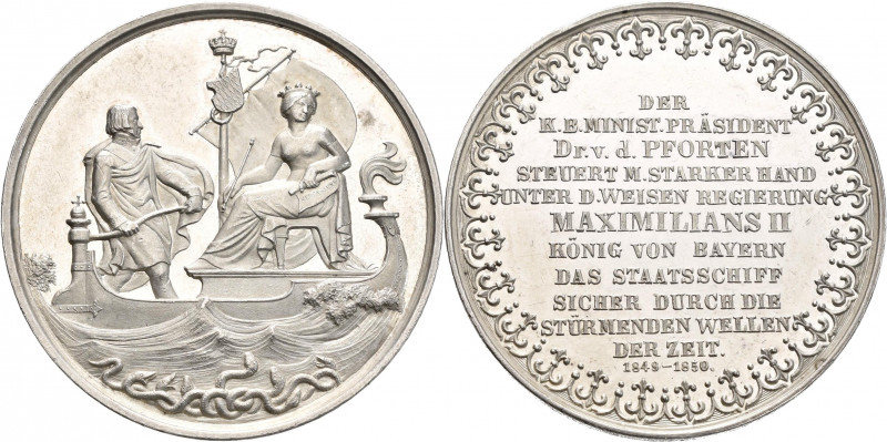 Medaillen Deutschland - Geographisch: Bayern, Maximilian II. 1848-1864: Silberme...