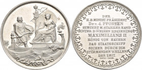 Medaillen Deutschland - Geographisch: Bayern, Maximilian II. 1848-1864: Silbermedaille 1850, auf den königlich bayerischen Staatsminister Dr. Ludwig K...