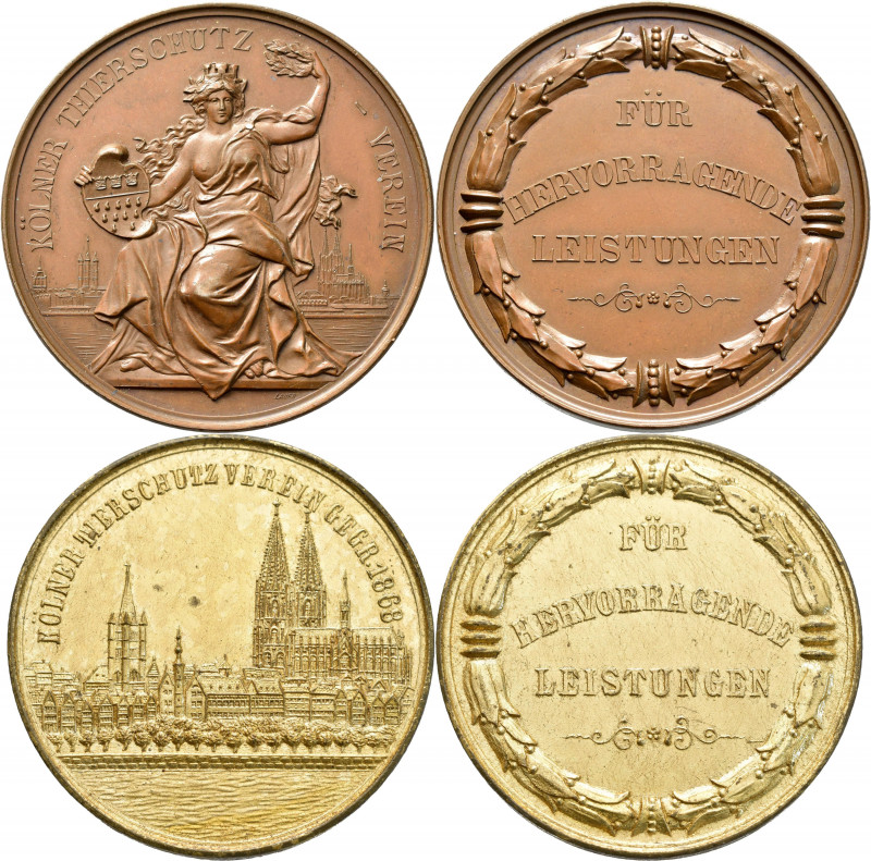 Medaillen Deutschland - Geographisch: Köln: Lot 3 Stück, Bronzemedaille o. J. vo...